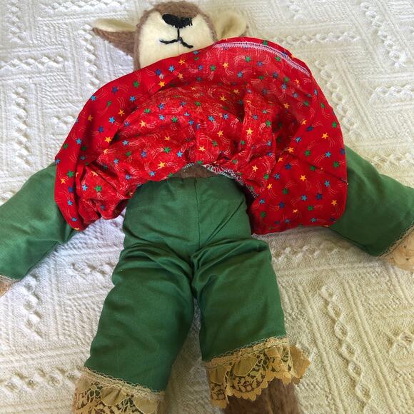 VTG Handmade Bunny Rabbit Plush Mohair Weighted Primitive Folk Art Cottagecore - Picture 3 of 8